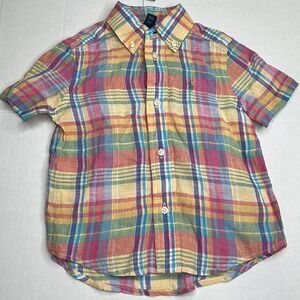 Polo Ralph Lauren Key West Multi color Linen button down short sleeve shirt 2T